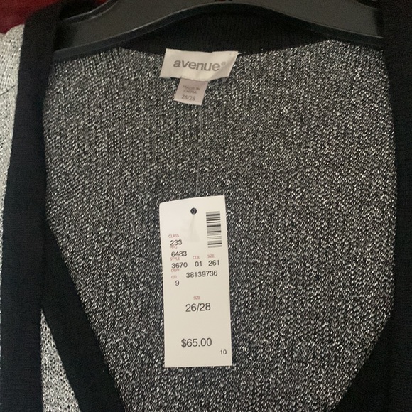 AVENUE-NEW/NEVER WORN Black and Silver Ombré Sweater (one piece). Size: 26/28 - Picture 6 of 10